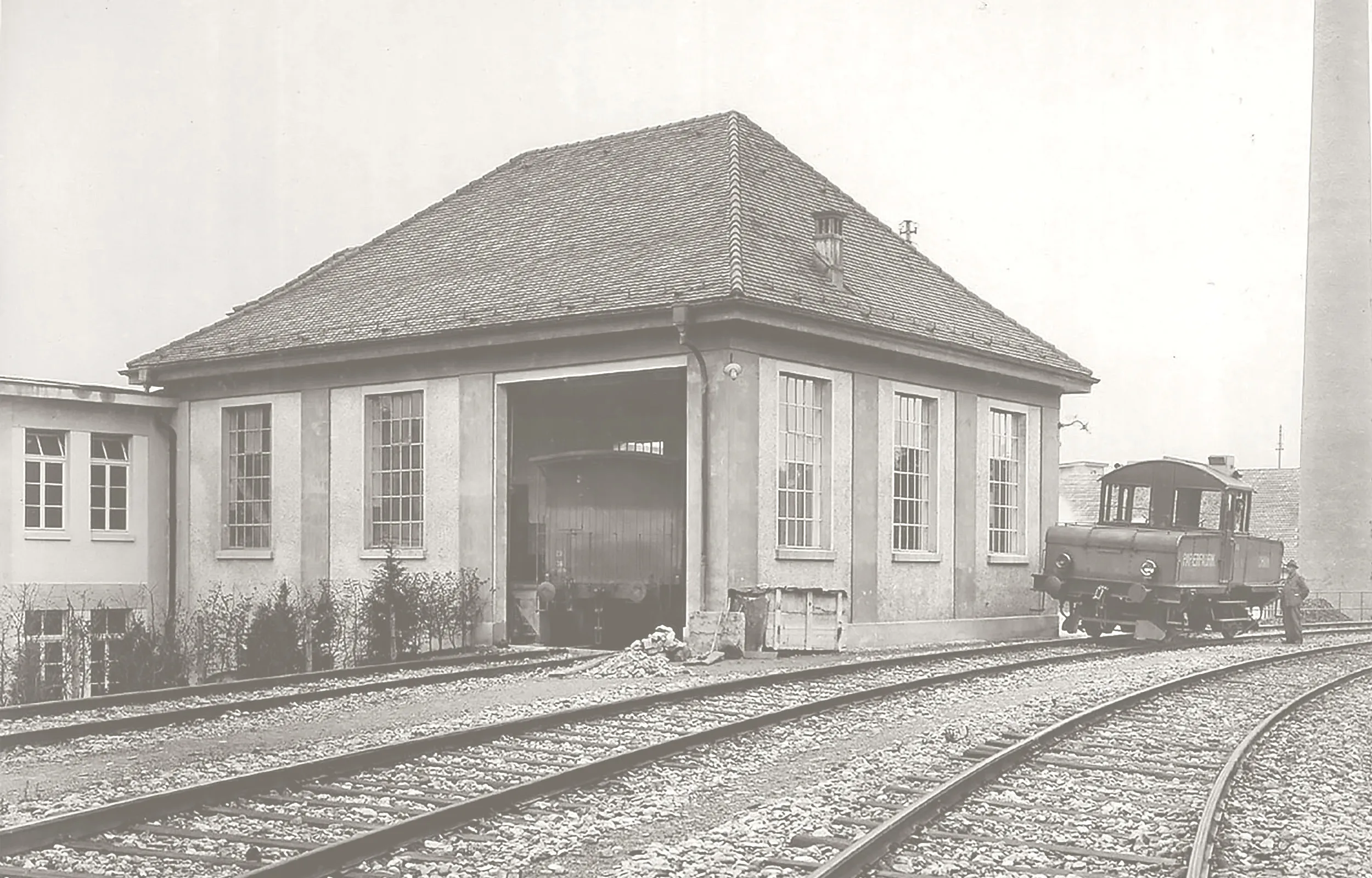 The Papieri train – a local landmark – and the factory transport system